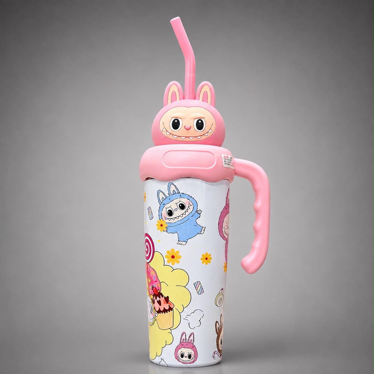 Cute Bunny Kids Stainless Steel Straw Tumbler