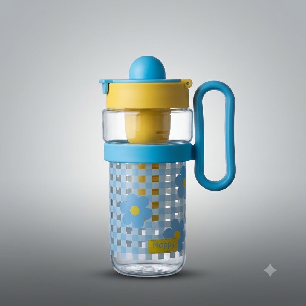 Straw Water Bottle With Handle