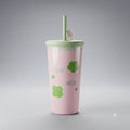 Flower Print Straw Tumbler