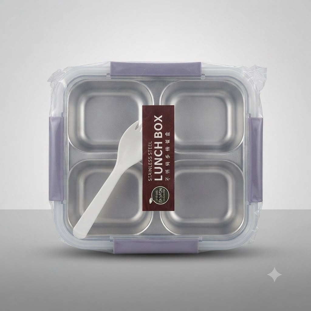Stainless Steel 4 Section Lunch box
