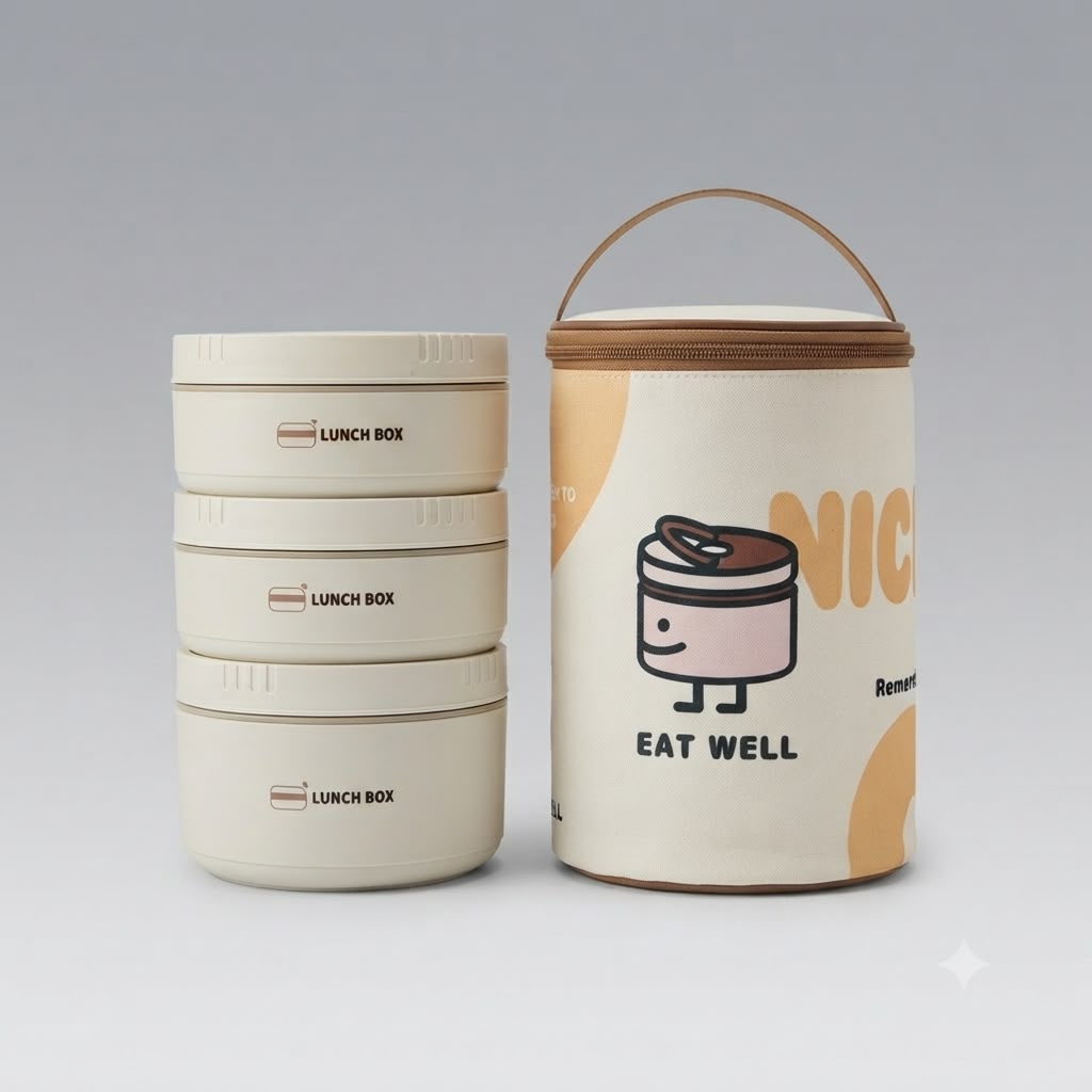 3-Container Lunch Box with Thermal Pouch