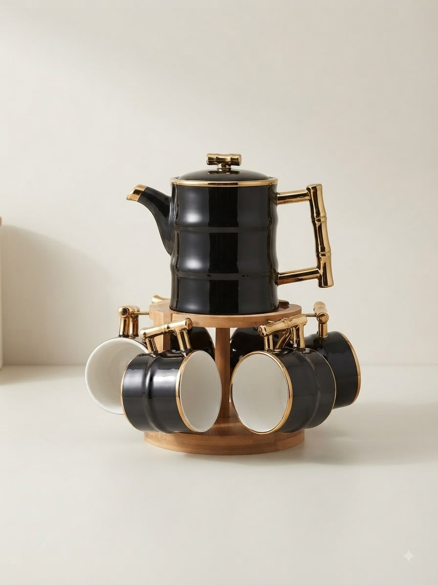 Gold Handle tea Set