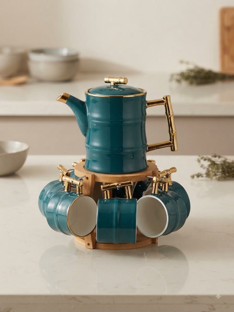 Gold Handle tea Set