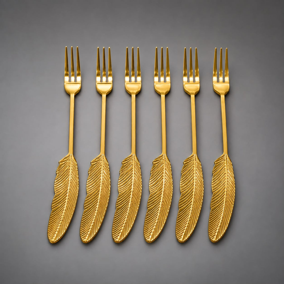 Golden Feather Fork Set