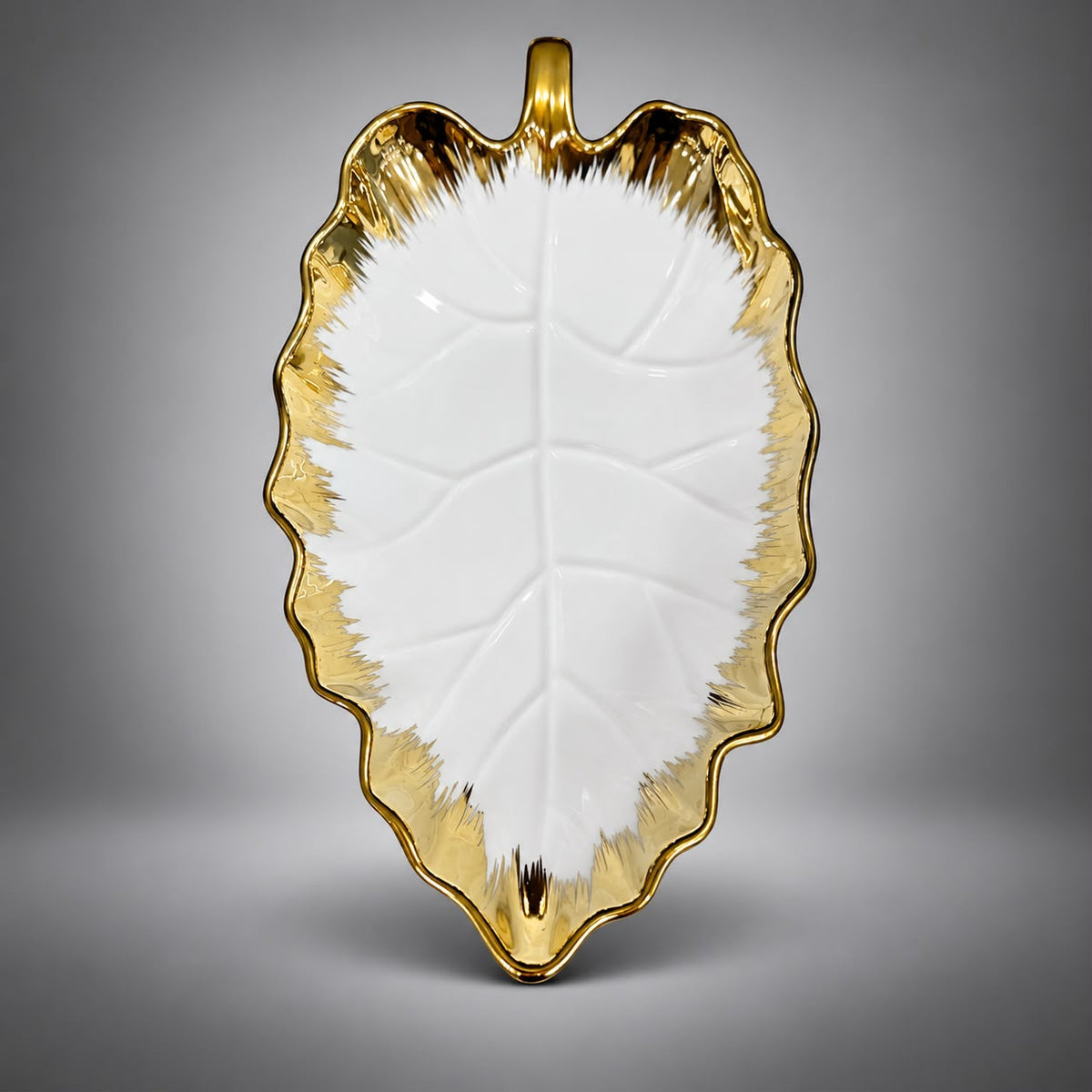 Golden Leaf Serving Tray Set