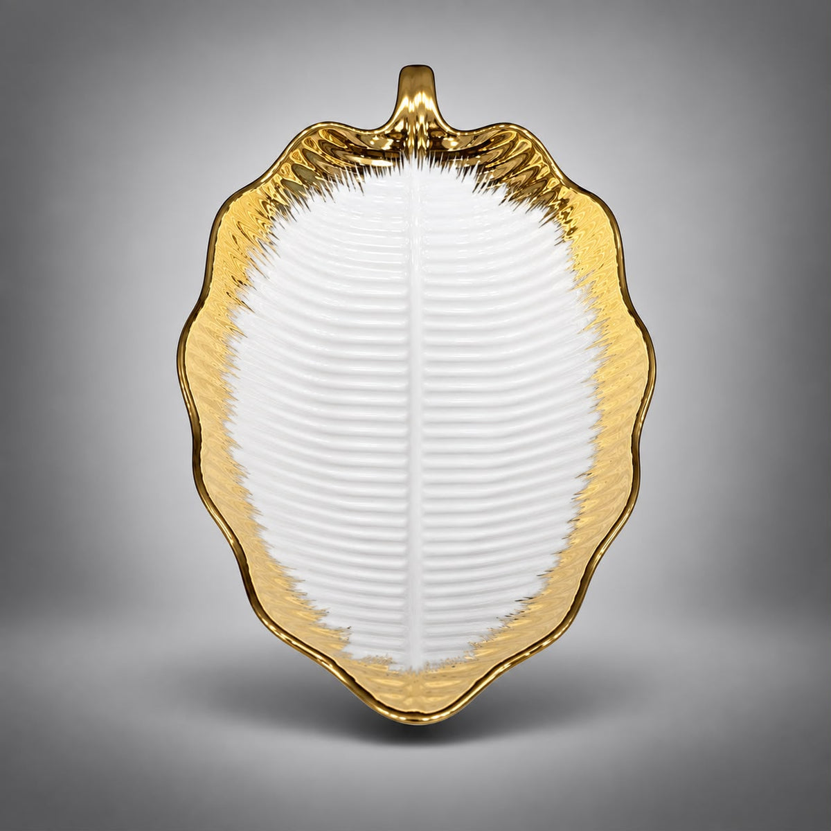 Golden Leaf Serving Tray Set