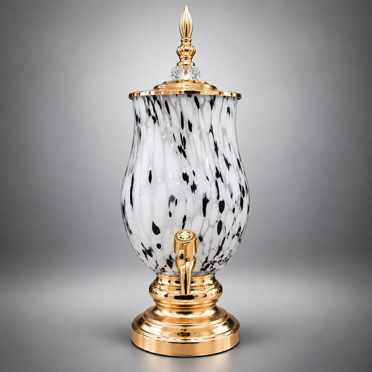 Elegant Black &amp; White Glass Water Dispenser