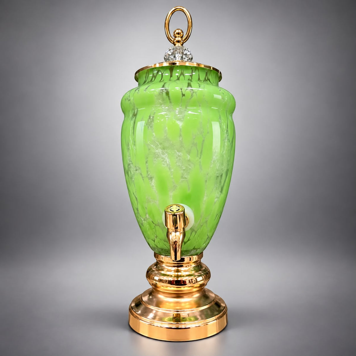 Elegant Green Glass Water Dispenser