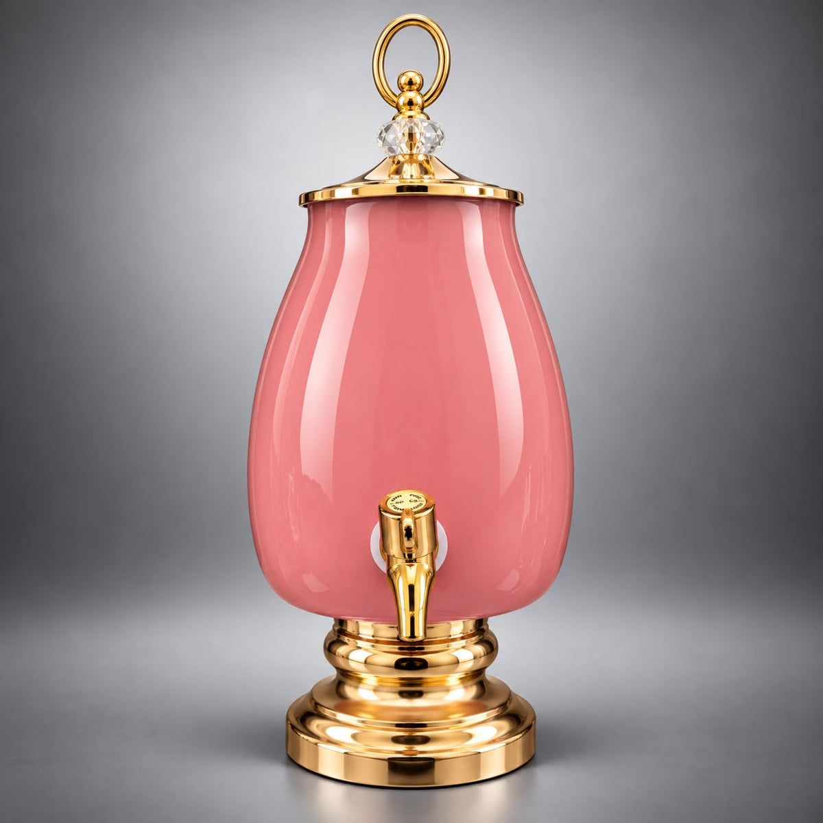 Elegant Pink Glass Water &amp; Juice Dispenser