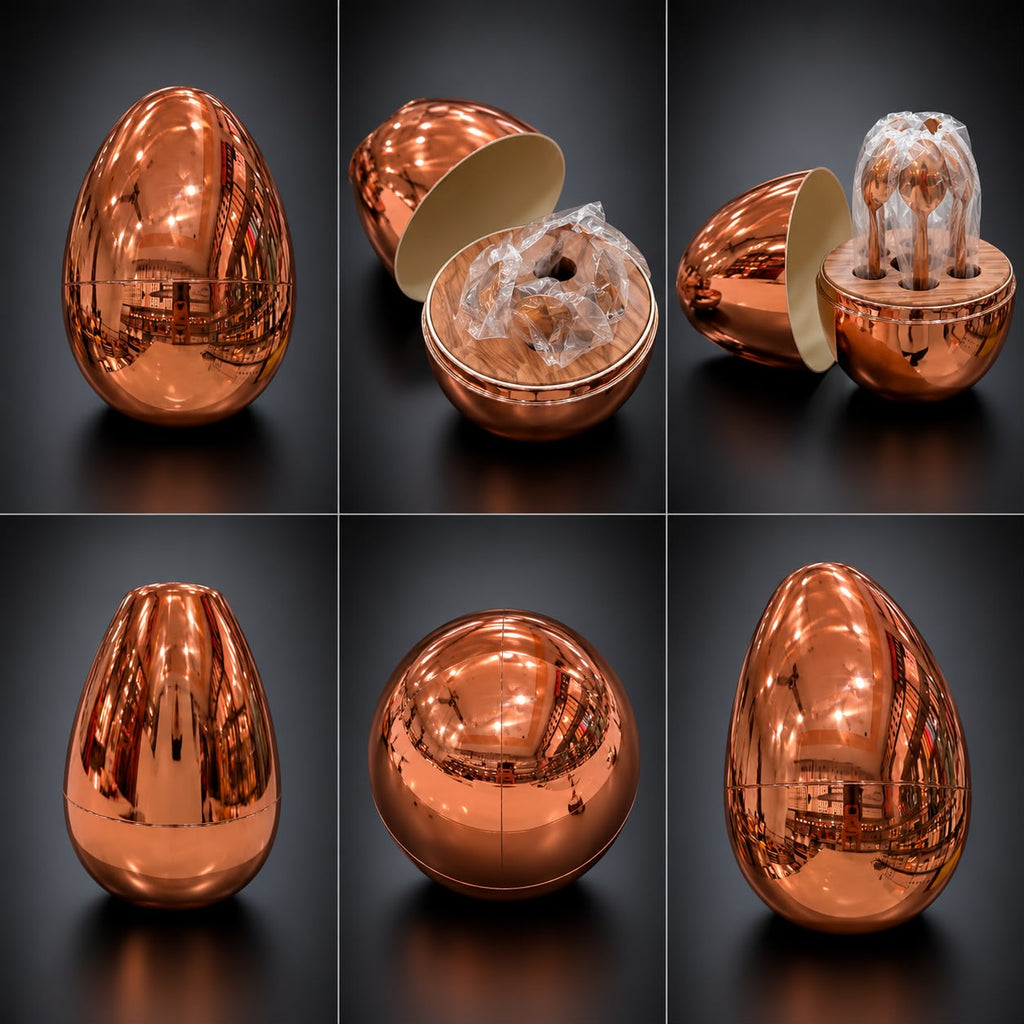 Dine Glow Egg Cutlery Holder Set (6 Spoons)