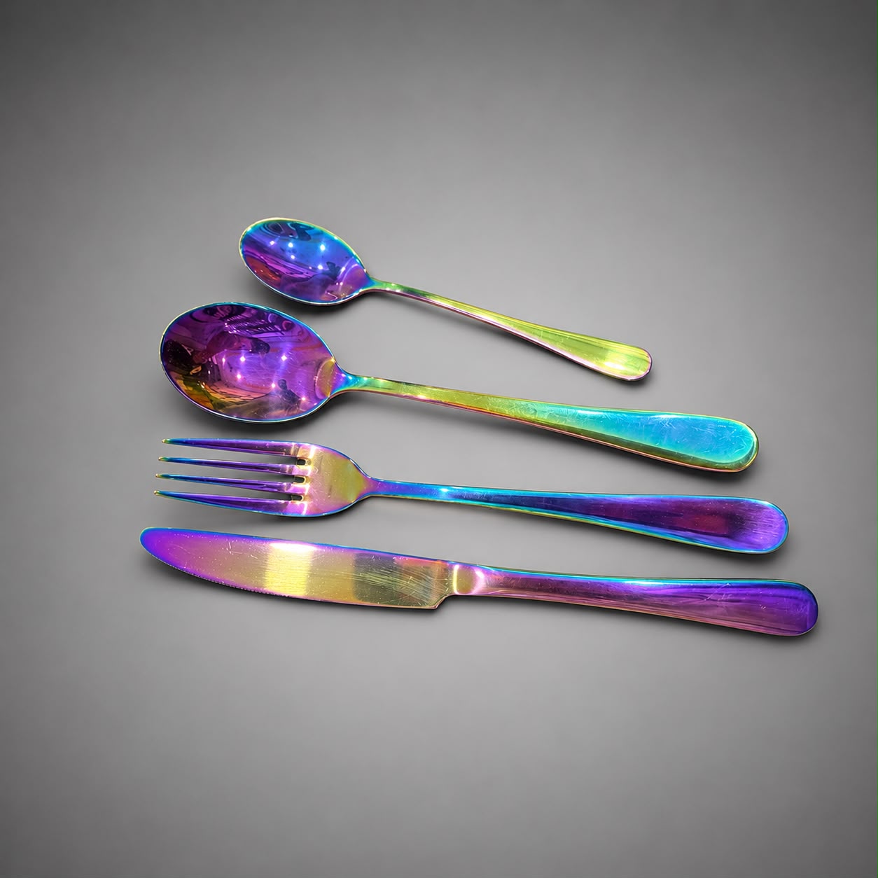 Premium 24-Piece Rainbow Cutlery Set