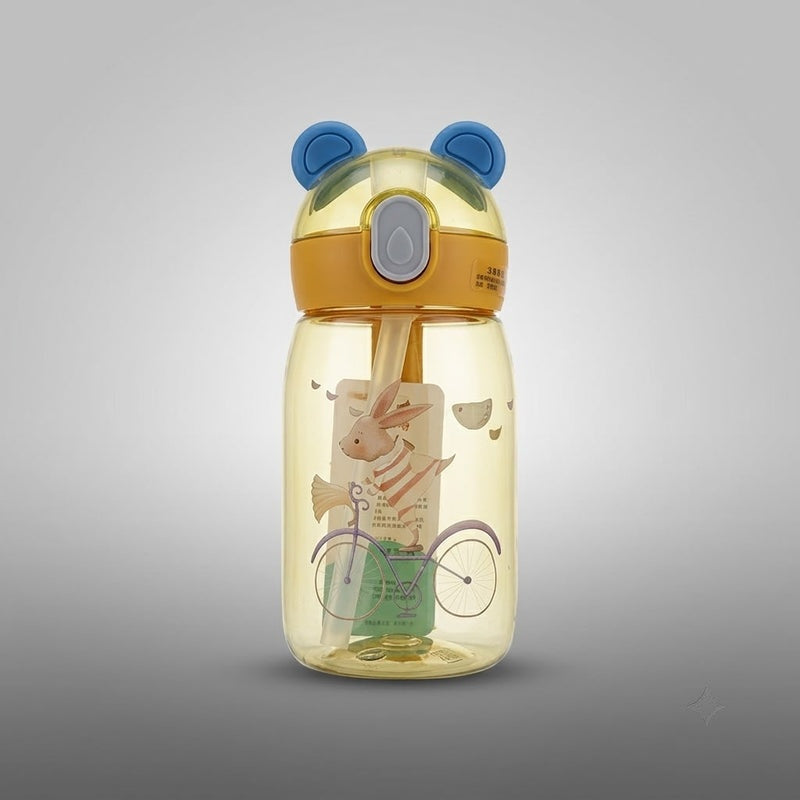 Bear Ear Kids Straw Water Bottle