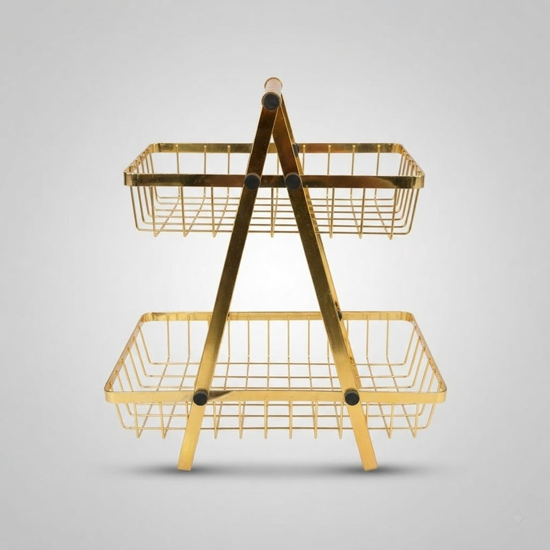 Golden Stroage Basket stand